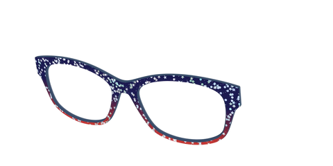The Navy to Scarlet Gradient with Star Glitter