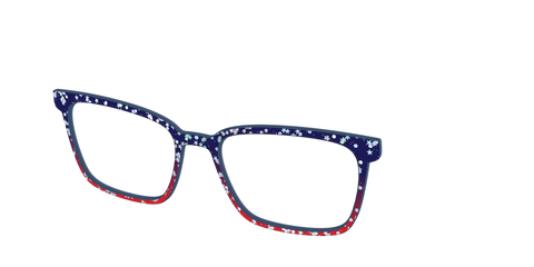 The Navy to Scarlet Gradient with Star Glitter