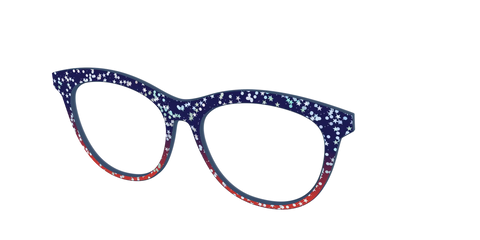 The Navy to Scarlet Gradient with Star Glitter