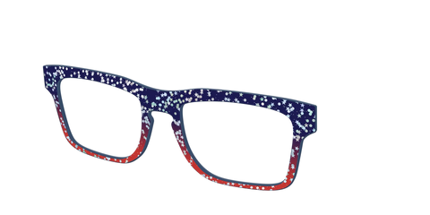 The Navy to Scarlet Gradient with Star Glitter