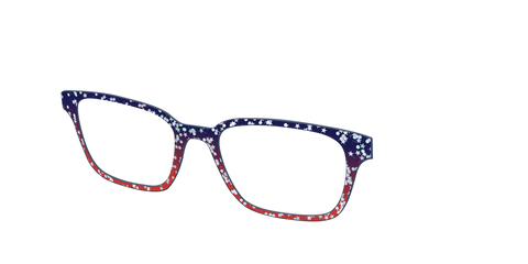 The Navy to Scarlet Gradient with Star Glitter