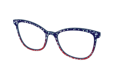 The Navy to Scarlet Gradient with Star Glitter