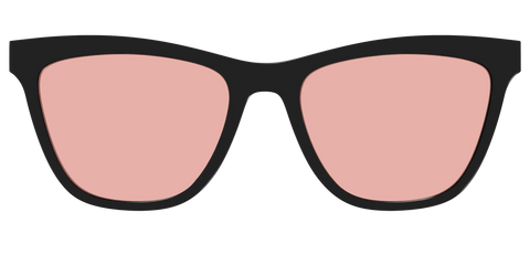 The Black With Coral Pink Lens