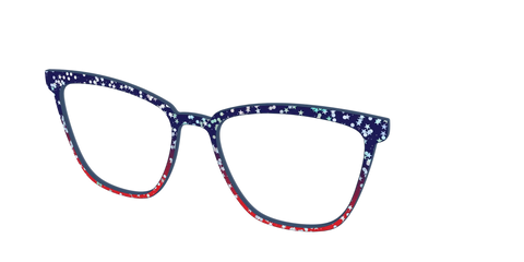 The Navy to Scarlet Gradient with Star Glitter