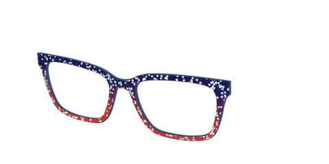 The Navy to Scarlet Gradient with Star Glitter