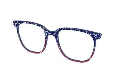 The Navy to Scarlet Gradient with Star Glitter