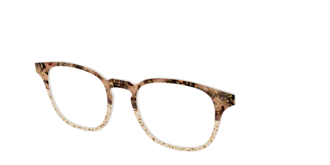 The Khaki Tortoise Crystal Split with Gold Flakes