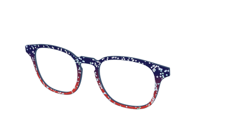 The Navy to Scarlet Gradient with Star Glitter