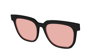 The Black With Coral Pink Lens