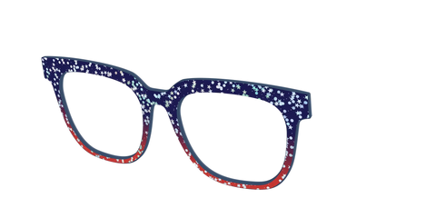The Navy to Scarlet Gradient with Star Glitter