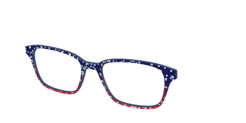 The Navy to Scarlet Gradient with Star Glitter