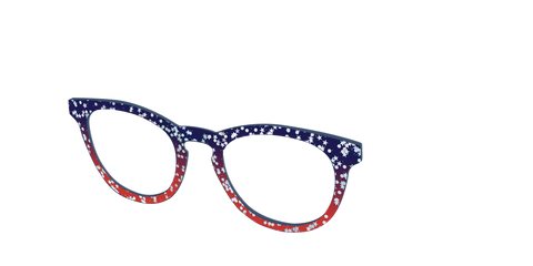 The Navy to Scarlet Gradient with Star Glitter