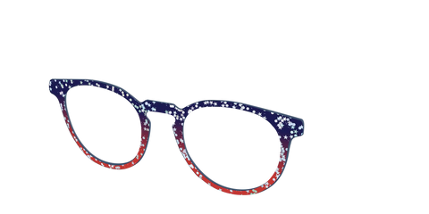 The Navy to Scarlet Gradient with Star Glitter