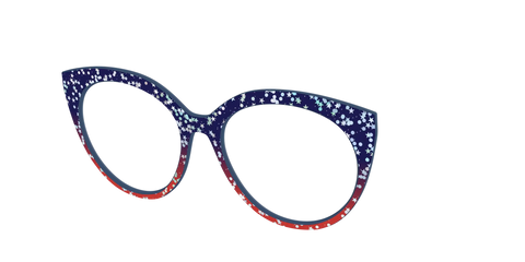 The Navy to Scarlet Gradient with Star Glitter
